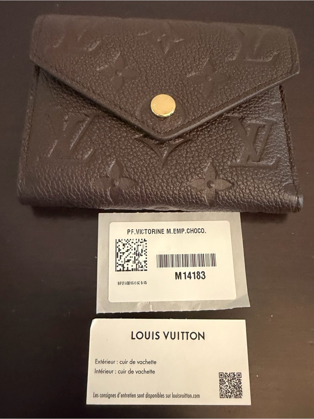 Louis Vuitton Victorine Chocolate Brown Monogram Compact Wallet